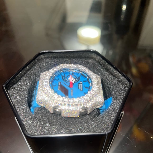 G-Shock Glittering Silver and Blue Watch